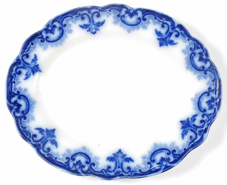 Gladys (Flow Blue) 10" Oval Serving Platter by New Wharf-1