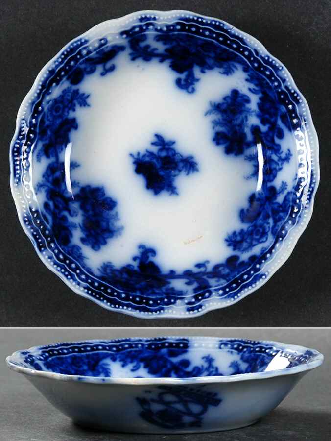 Lancaster (Flow Blue) Fruit/Dessert (Sauce) Bowl by New Wharf-1