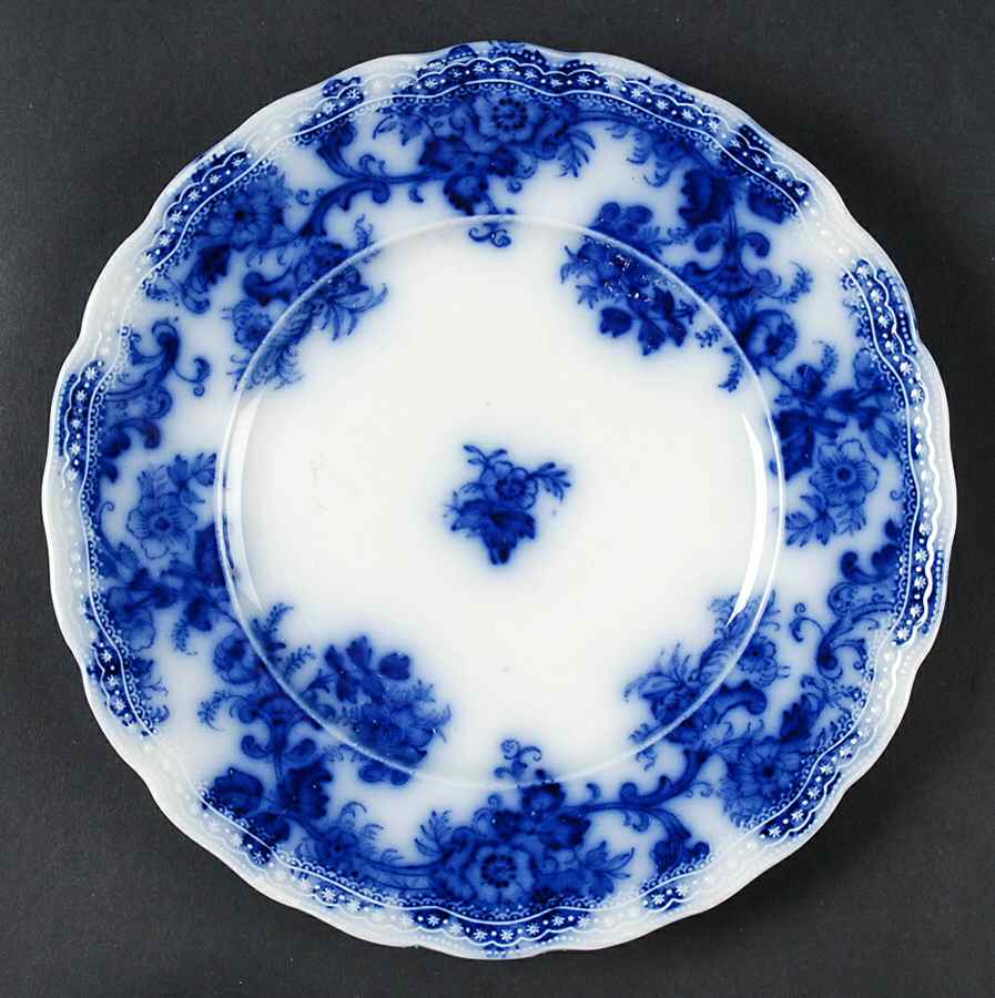 Lancaster (Flow Blue) Luncheon Plate by New Wharf-1