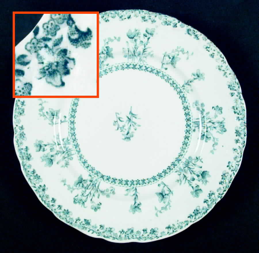 Louise Blue Green Luncheon Plate by New Wharf-1