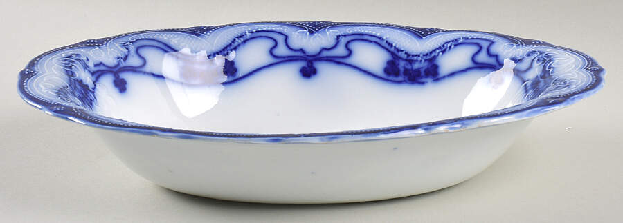 Paris (Flow Blue) 10" Oval Vegetable Bowl by New Wharf-1