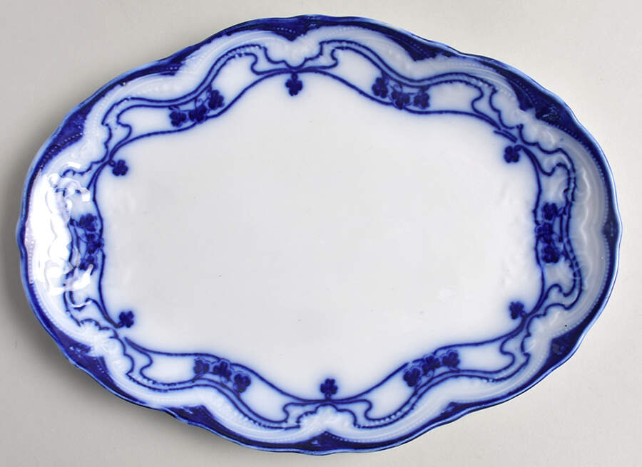 Paris (Flow Blue) 10" Oval Serving Platter by New Wharf-1