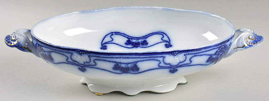 Paris (Flow Blue) Oval Vegetable No Lid by New Wharf-1