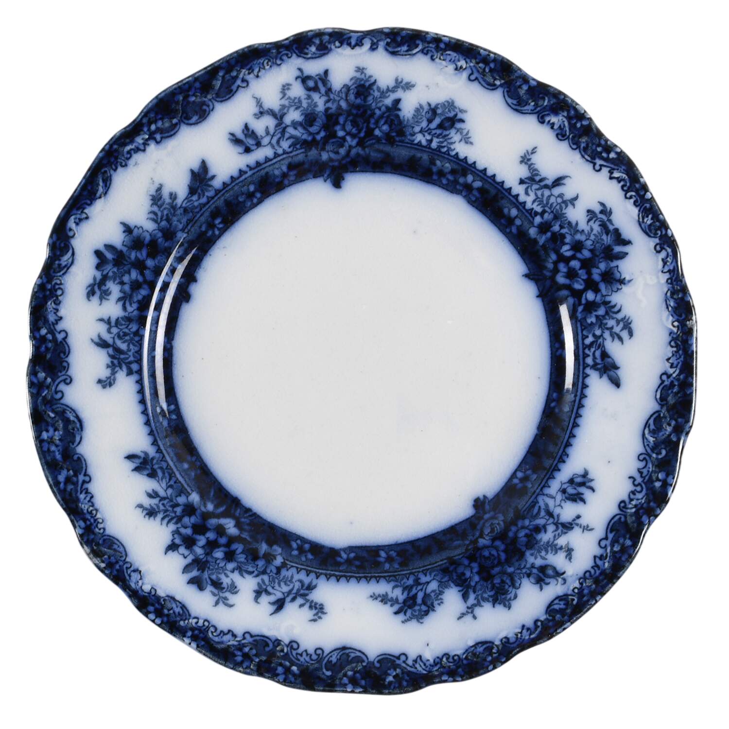 Plymouth (Flow Blue) Salad Plate by New Wharf-1
