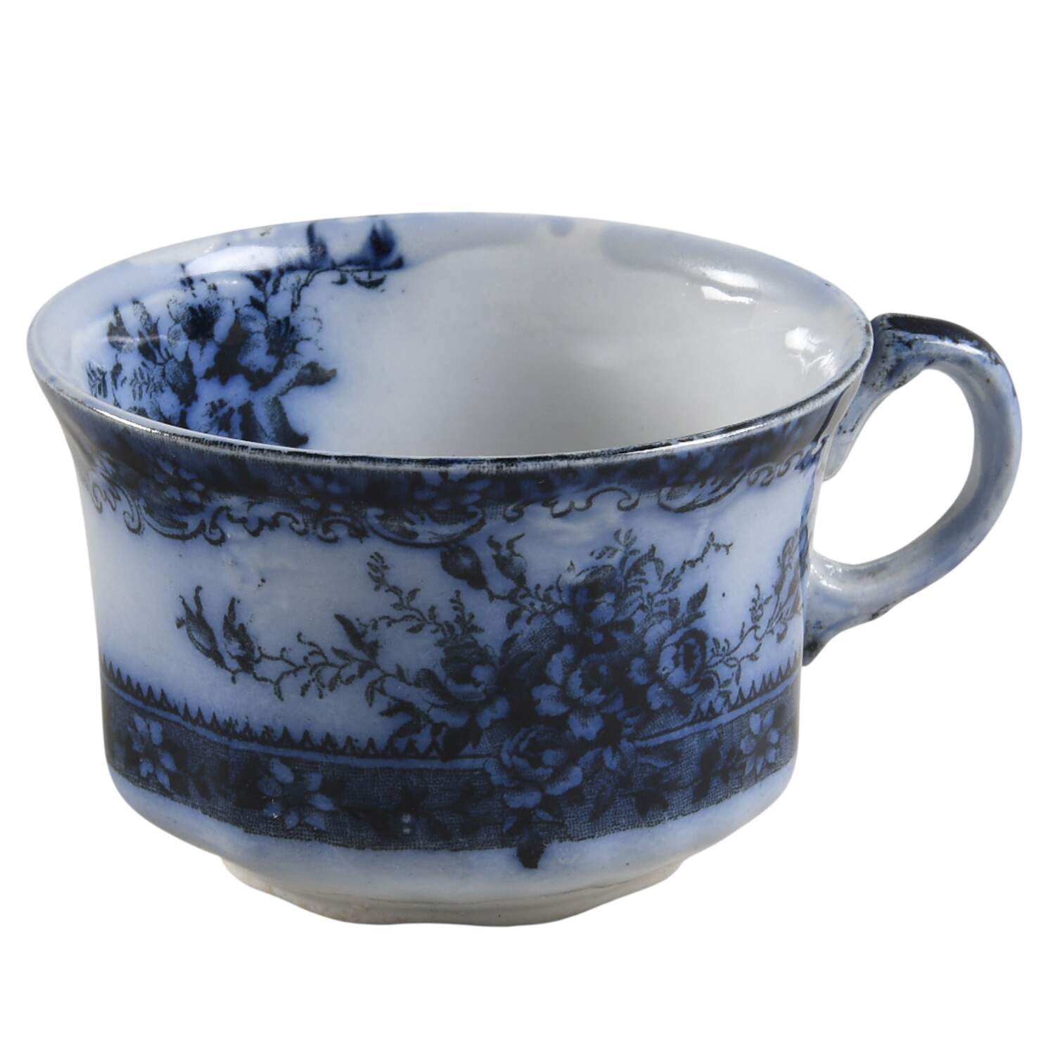 Plymouth (Flow Blue) Flat Cup by New Wharf-1