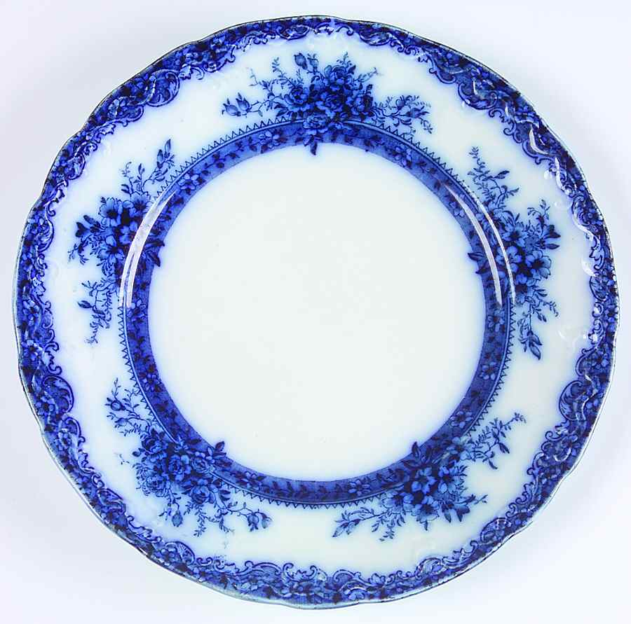 Plymouth (Flow Blue) Dinner Plate by New Wharf-1