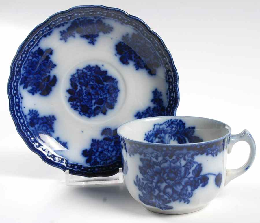 Waldorf (Bead Embossed Edge) Flat Cup & Saucer Set by New Wharf-1