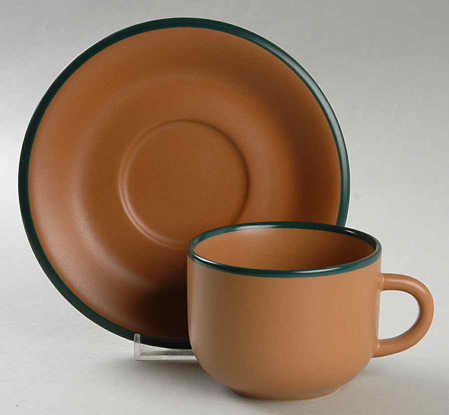 Adobe Flat Cup & Saucer Set by Newcor-1
