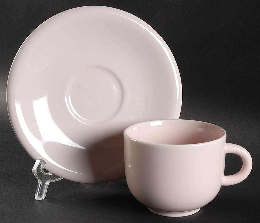 Bravo Peach Flat Cup & Saucer Set by Newcor-1