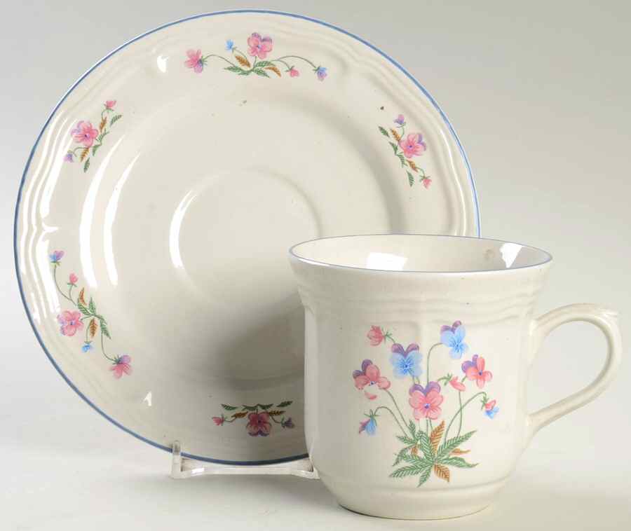 Cambridge Flat Cup & Saucer Set by Newcor-1