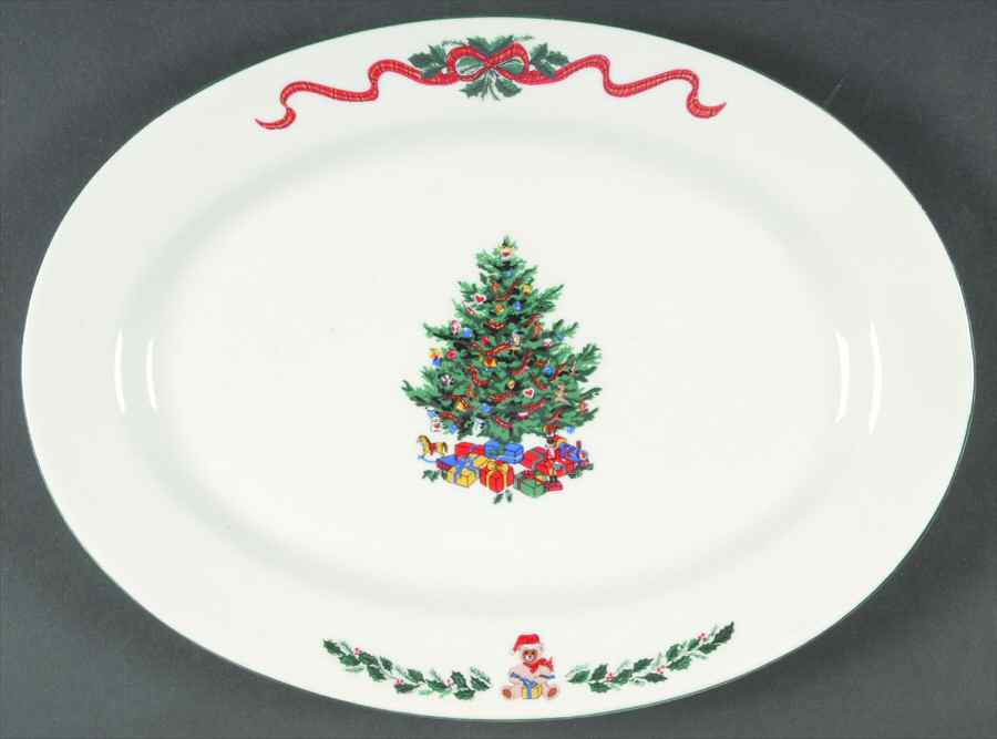 Christmas Morning 12" Oval Serving Platter by Newcor-1