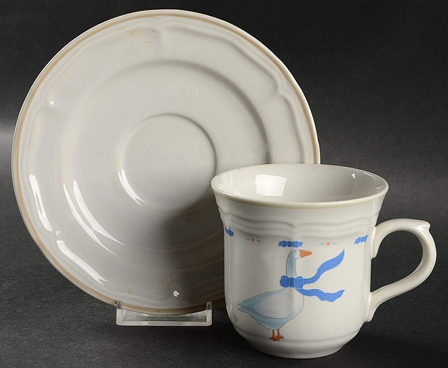 Countryside Flat Cup & Saucer Set by Newcor-1