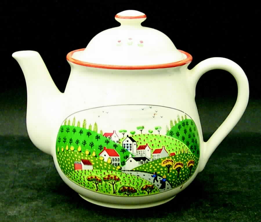 Country Village Teapot & Lid by Newcor-1