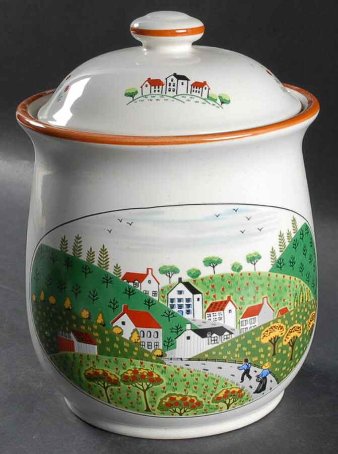 Country Village Extra Large Canister & Lid by Newcor-1