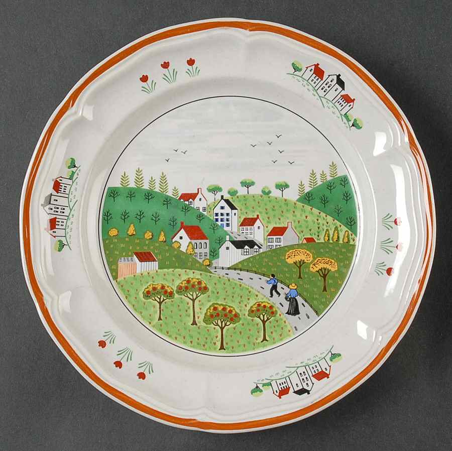 Country Village Salad Plate by Newcor-1