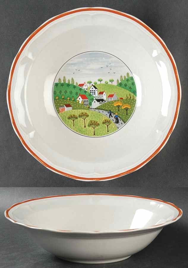 Country Village 9" Round Vegetable Bowl by Newcor-1