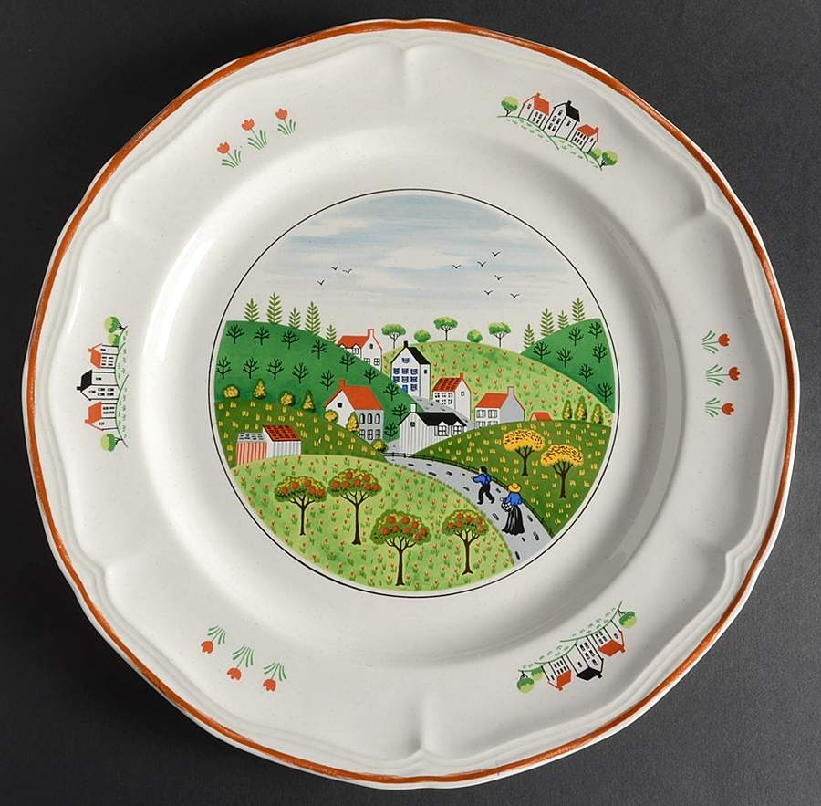 Country Village 12" Chop Plate (Round Platter) by Newcor-1