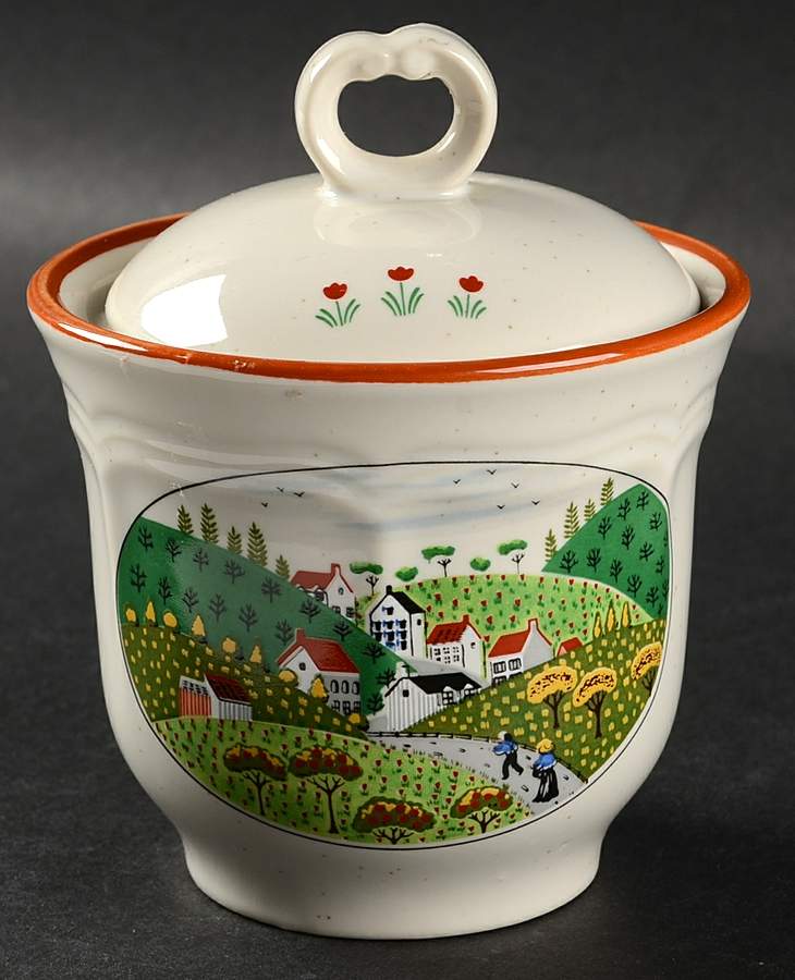 Country Village Sugar Bowl & Lid by Newcor-1