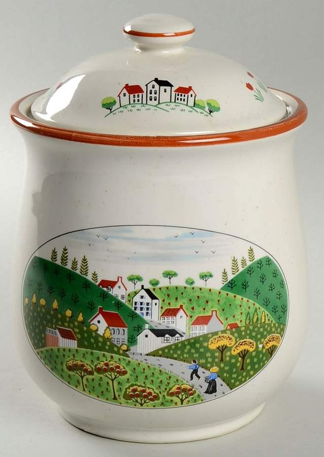 Country Village Large Canister & Lid by Newcor-1