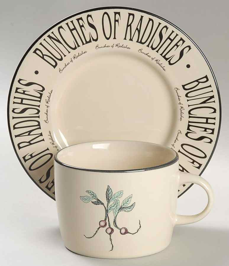 Garden Market Flat Cup & Saucer Set by Newcor-1