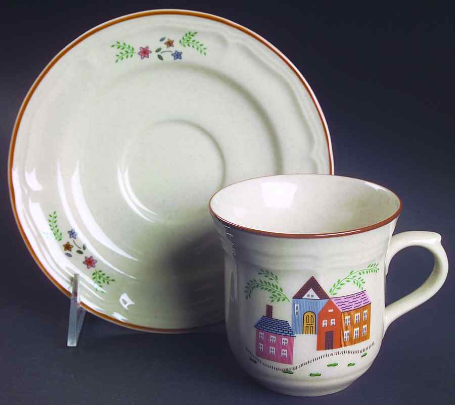 Our Country Flat Cup & Saucer Set by Newcor-1