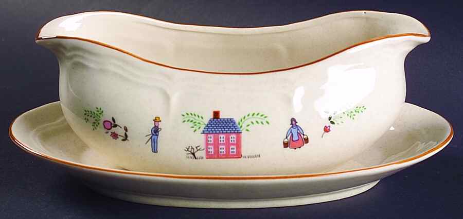 Our Country Gravy Boat & Underplate by Newcor-1