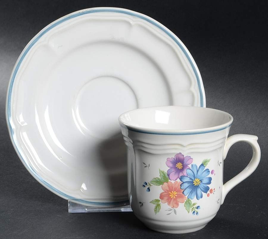 Provincial Flat Cup & Saucer Set by Newcor-1