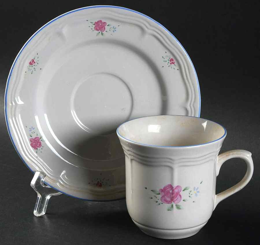 Rosalyn Footed Cup & Saucer Set by Newcor-1