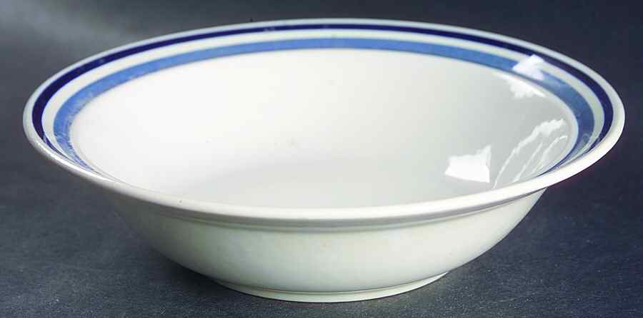 Satellite Slate Blue Rim Cereal Bowl by Newcor-1
