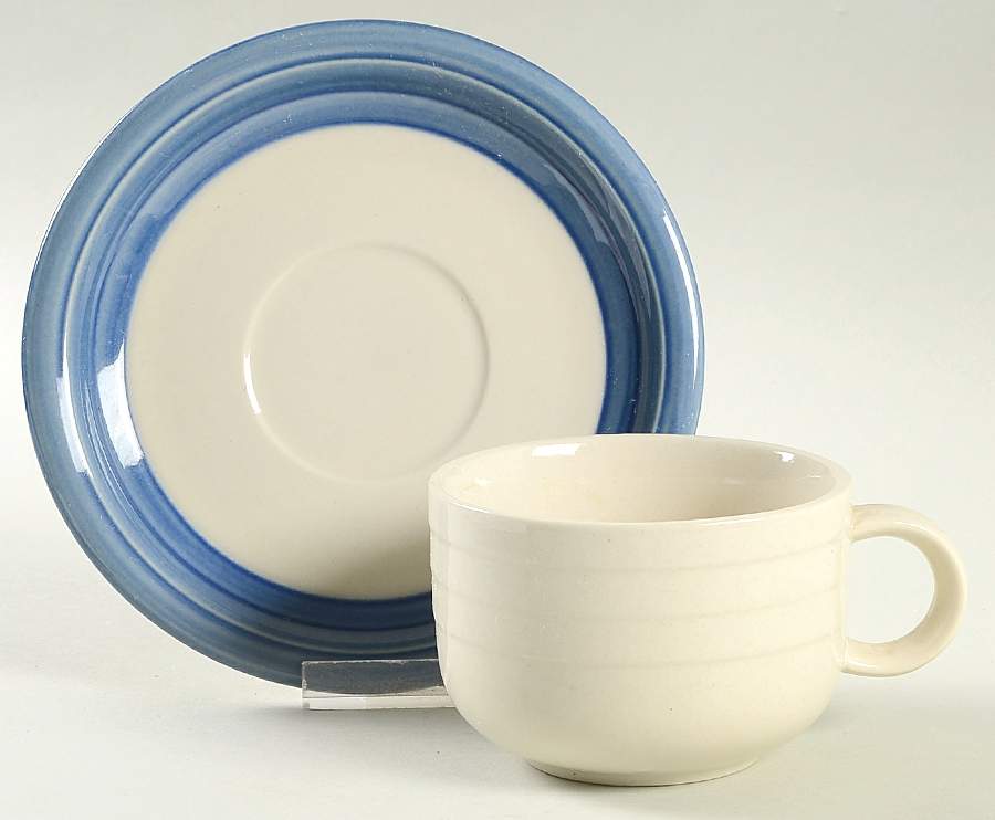 Sculpture Flat Cup & Saucer Set by Newcor-1