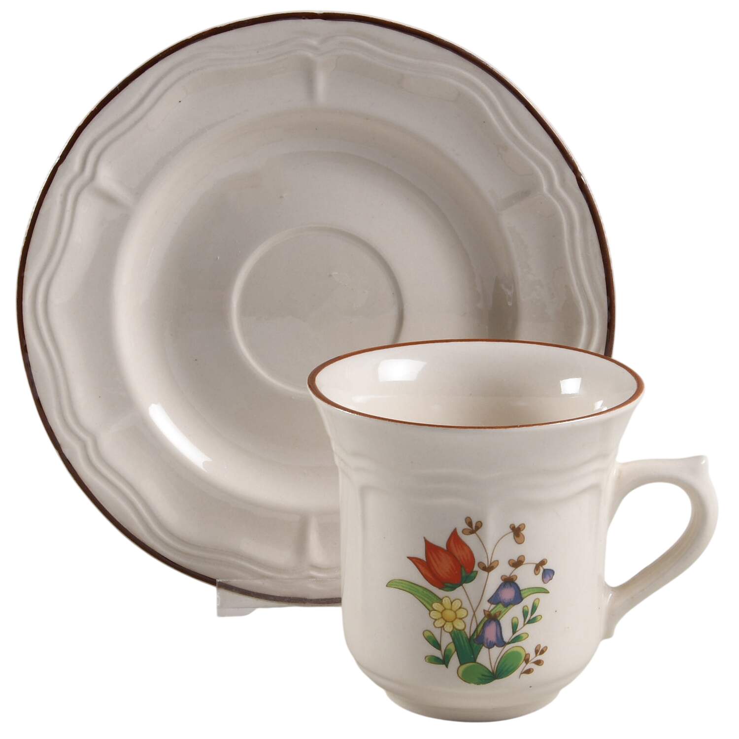 Spring Garden Flat Cup & Saucer Set by Newcor-1