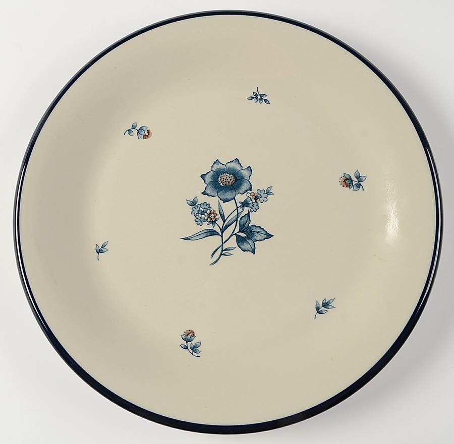 Versailles (Dark Blue Flowers) 12" Chop Plate (Round Platter) by Newcor-1