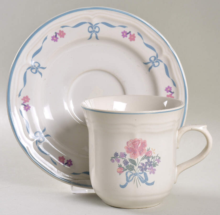 Victoria Flat Cup & Saucer Set by Newcor-1