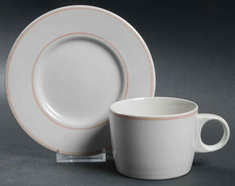 Westport Classic Pink (Pink Trim and Verge) Flat Cup & Saucer Set by Newcor-1