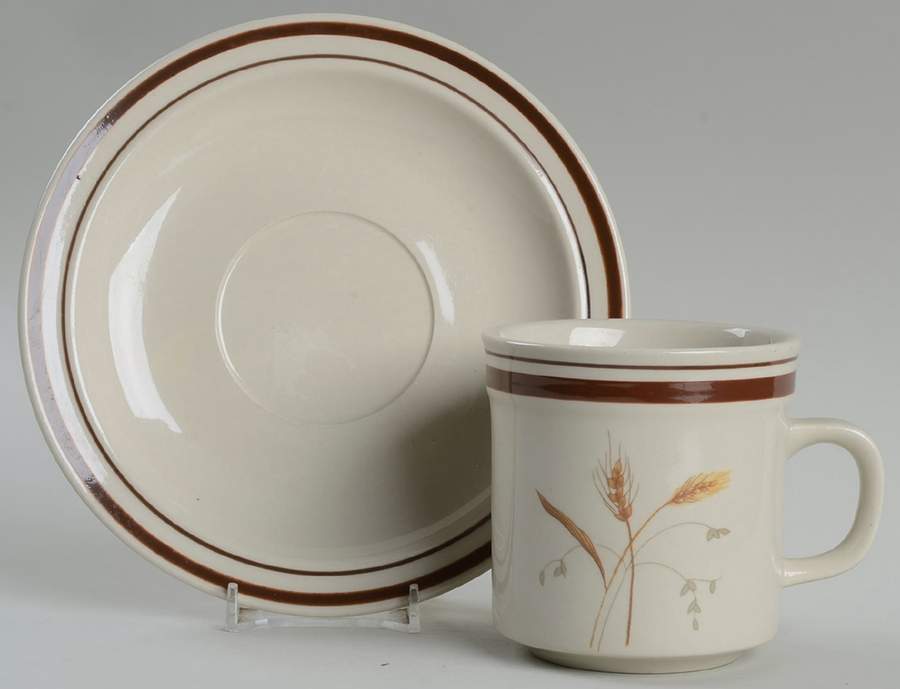 Wheatfield Flat Cup & Saucer Set by Newcor-1