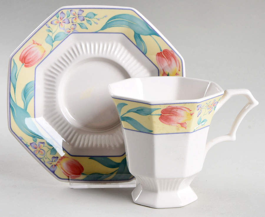 Amsterdam Footed Cup & Saucer Set by Nikko-1
