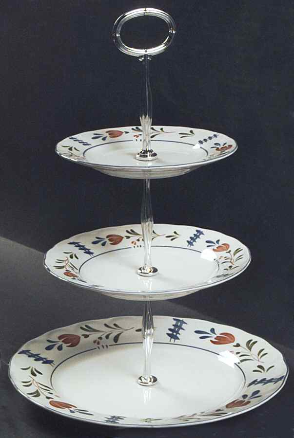 Avondale 13 7/8"-14 1/4" 3-Tiered Serving Tray(DP,SP,BB) HC by Nikko-1