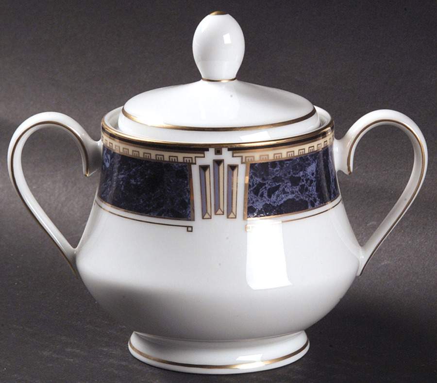 Azure Gold Sugar Bowl & Lid by Nikko-1
