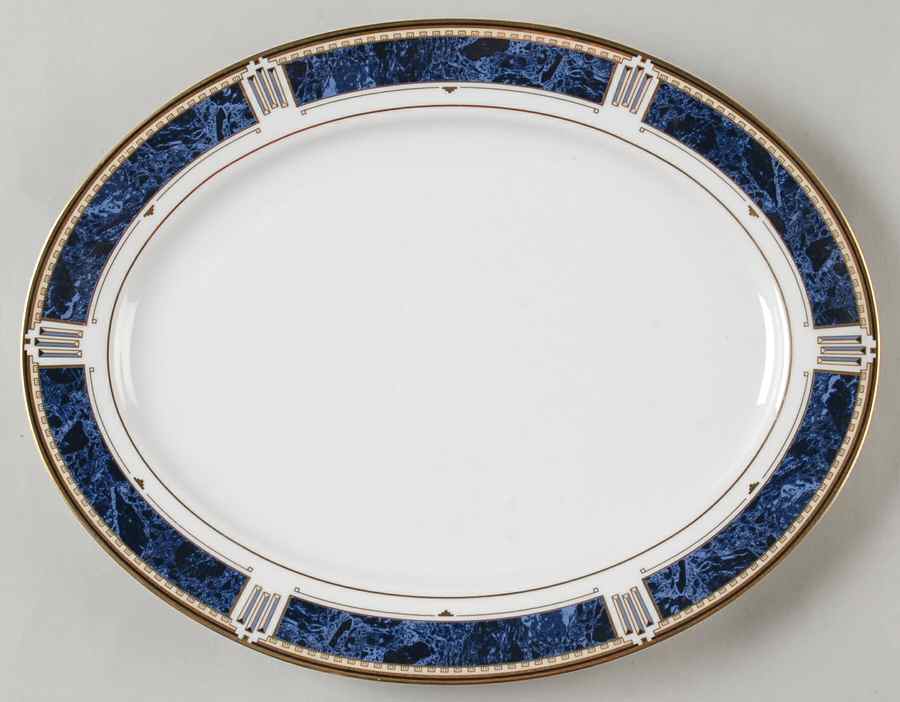Azure Gold 12" Oval Serving Platter by Nikko-1