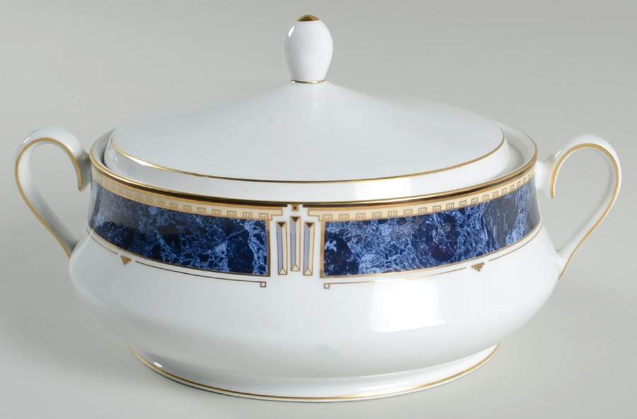 Azure Gold Round Covered Vegetable by Nikko-1