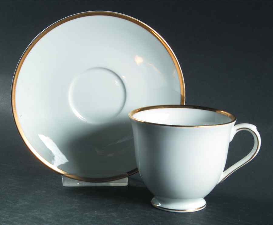 Band of Gold Footed Cup & Saucer Set by Nikko-1