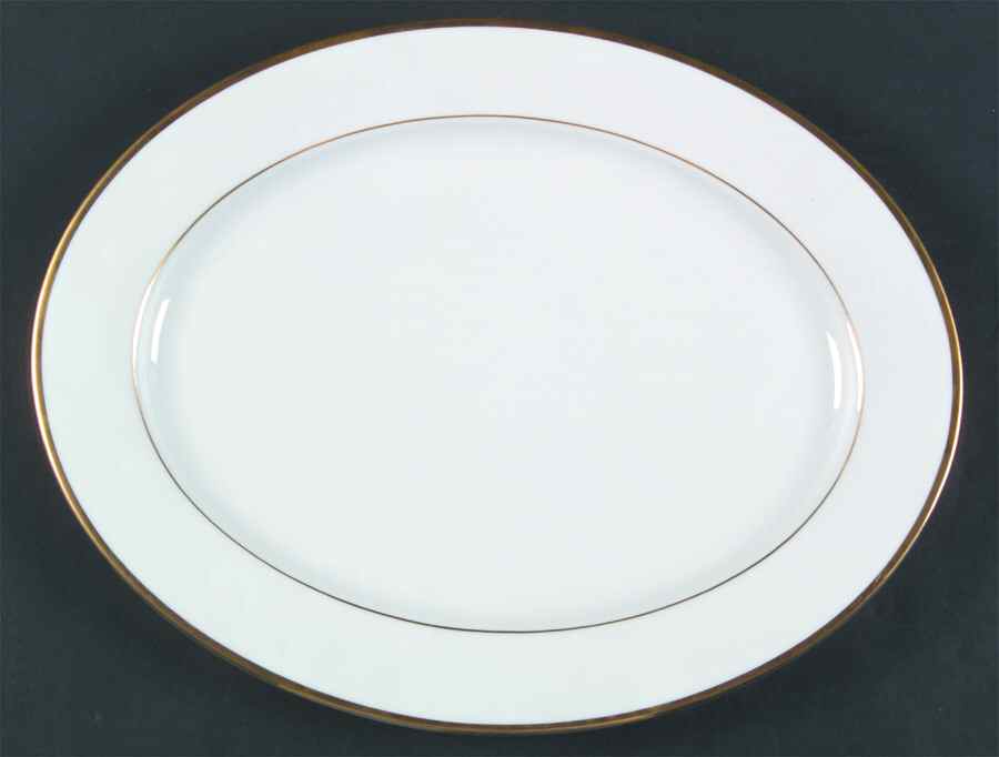 Band of Gold 14" Oval Serving Platter by Nikko-1