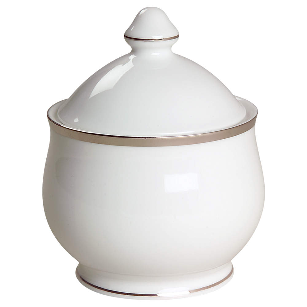 Band of Platinum Sugar Bowl & Lid by Nikko-1