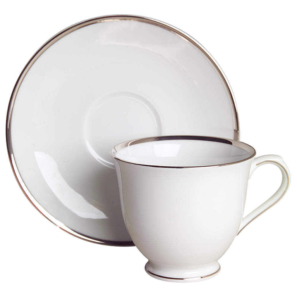 Band of Platinum Footed Cup & Saucer Set by Nikko-1