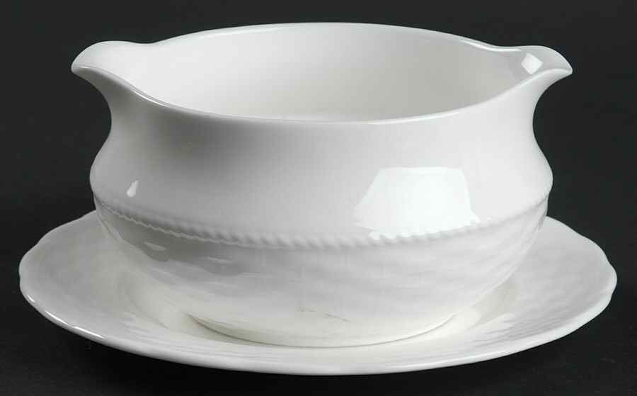 Basketry Round Gravy Boat & Bread and Butter Stand by Nikko-1
