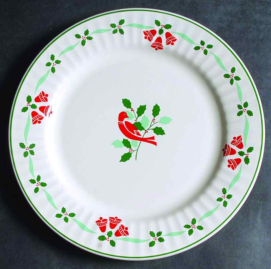 Bells & Holly Salad Plate by Nikko-1