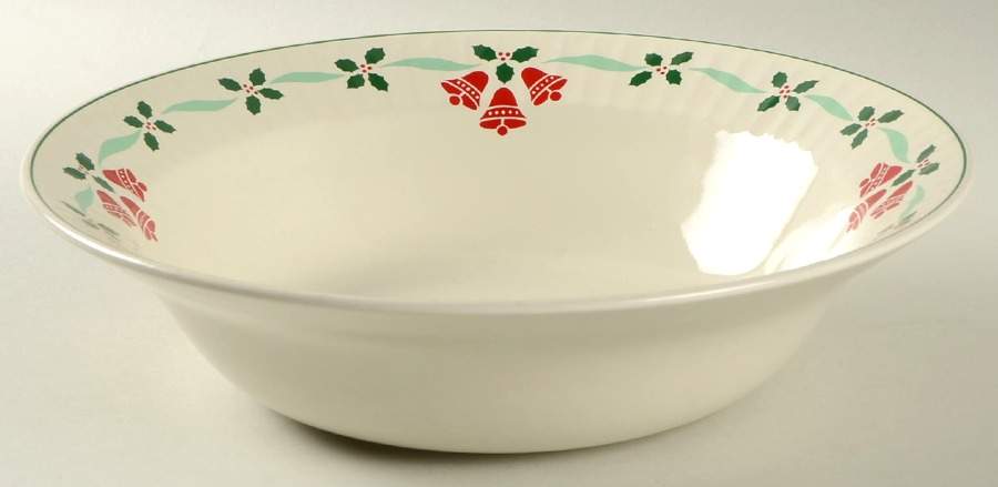 Bells & Holly 10" Round Vegetable Bowl by Nikko-1