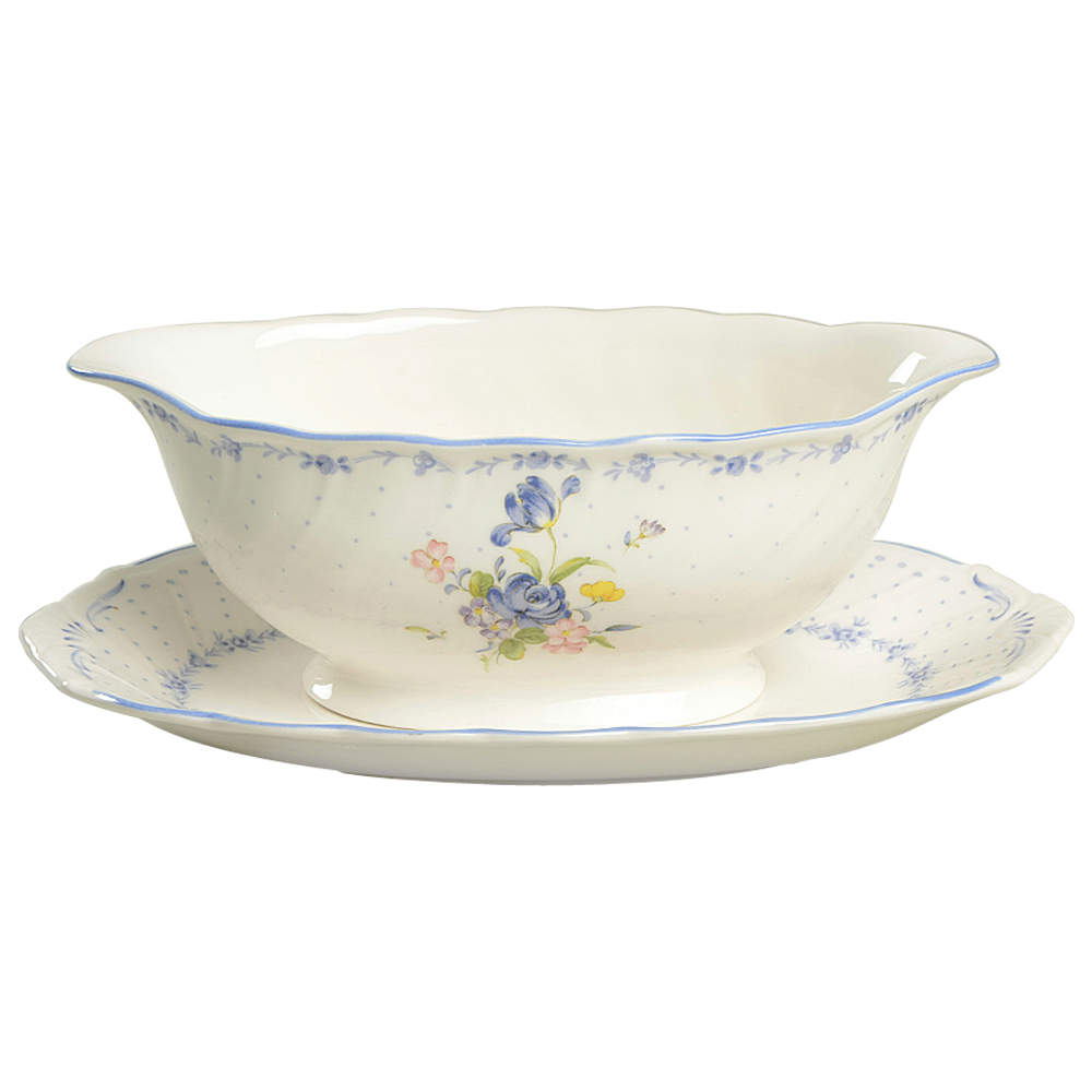Blue Peony Gravy Boat & Underplate (Relish/Butter) by Nikko-1