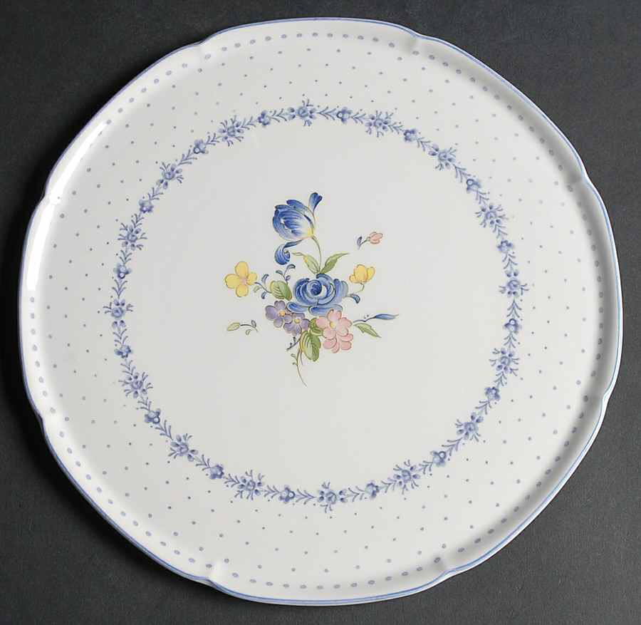 Blue Peony Cake Plate by Nikko-1