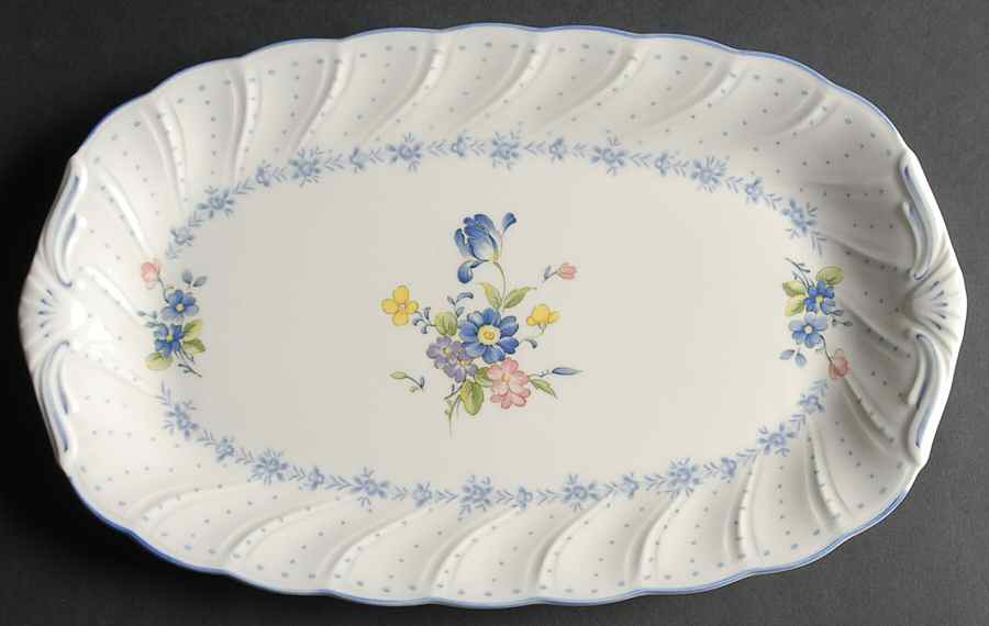 Blue Peony Large Sandwich Tray by Nikko-1